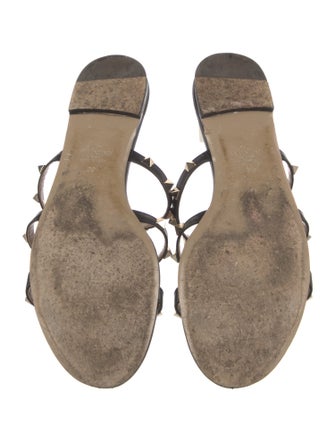 Valentino Rockstud Accents Leather Slides