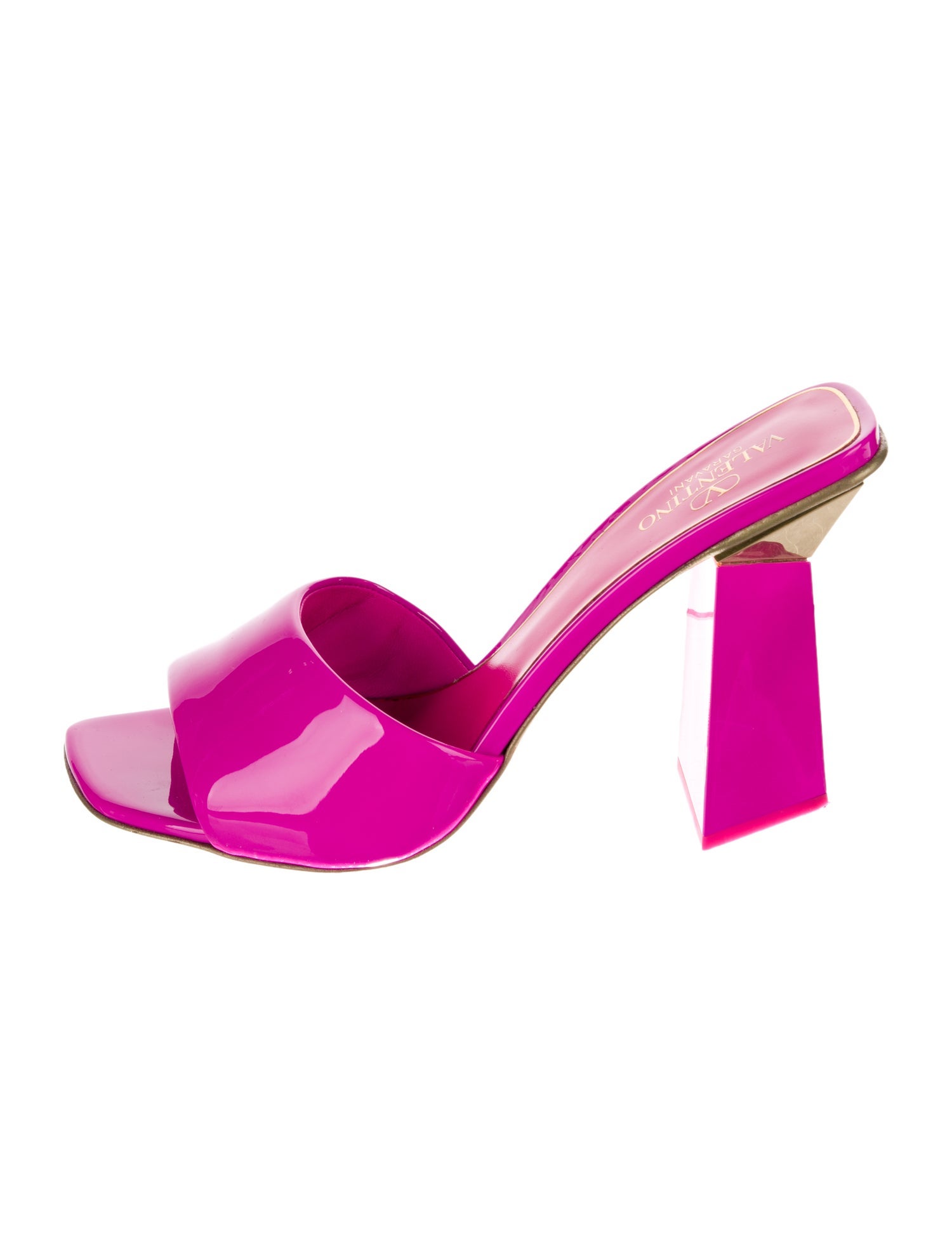 Valentino Patent Leather Studded Accents Mules