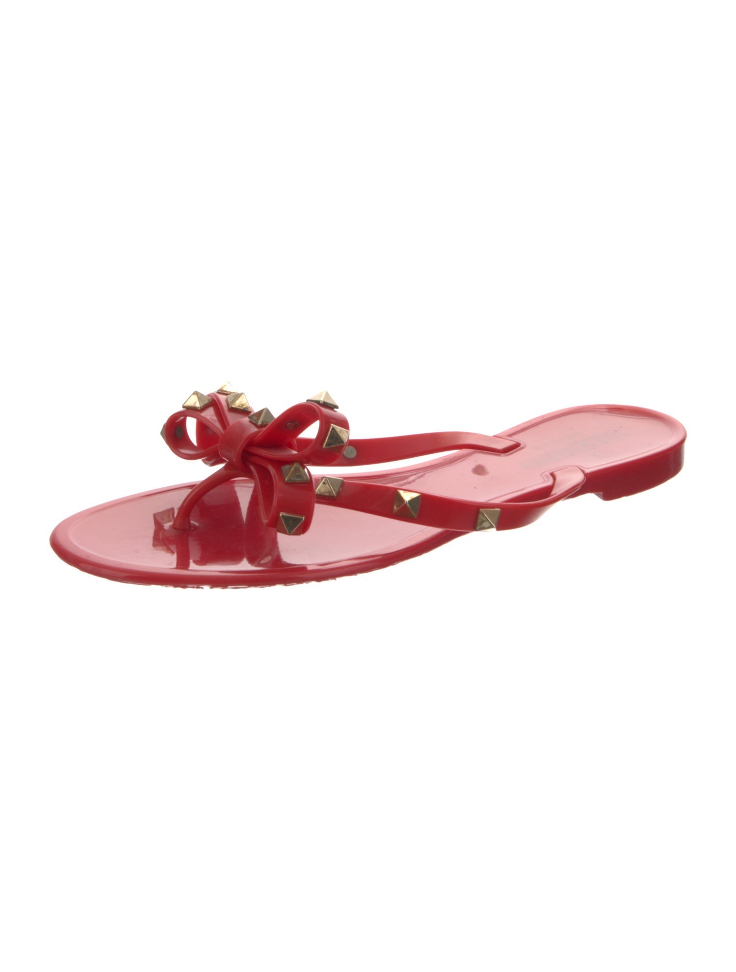 Valentino Rockstud Accents Rubber Flip Flops
