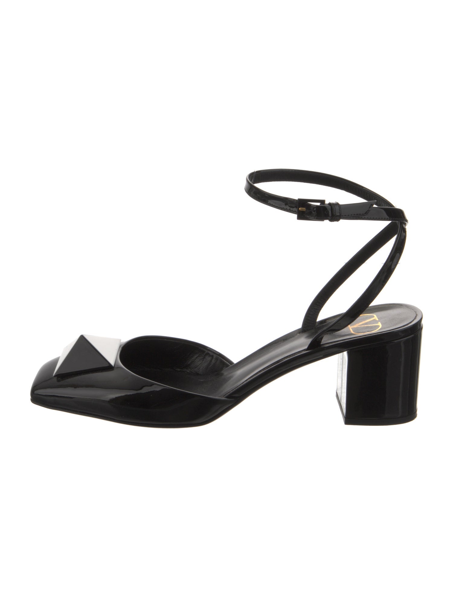 Valentino Patent Leather Studded Accents Slingback Pumps