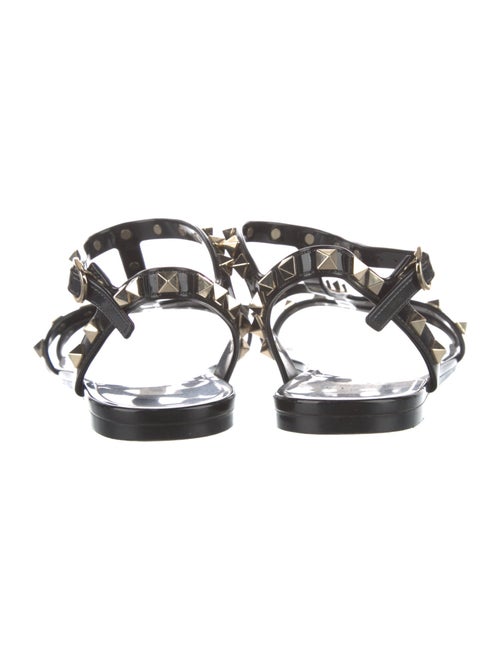 Valentino Rockstud Accents Rubber T-Strap Sandals