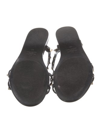 Valentino Rockstud Accents Rubber T-Strap Sandals