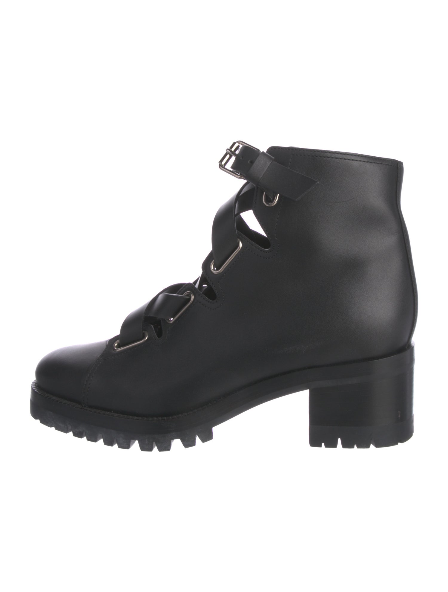 Valentino Leather Combat Boots