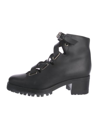 Valentino Leather Combat Boots