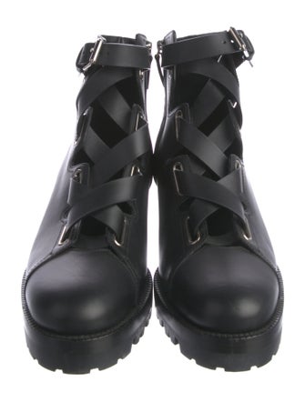 Valentino Leather Combat Boots