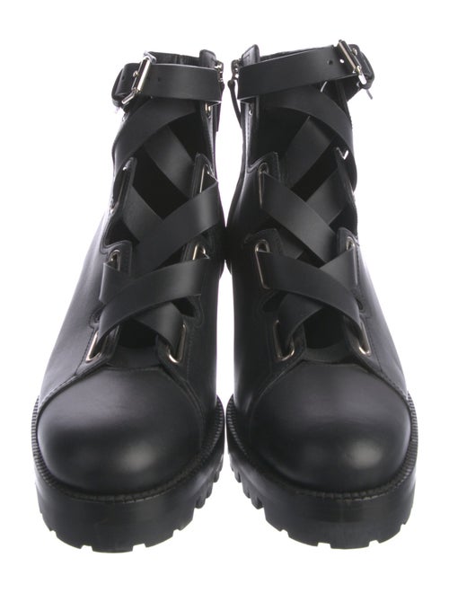 Valentino Leather Combat Boots
