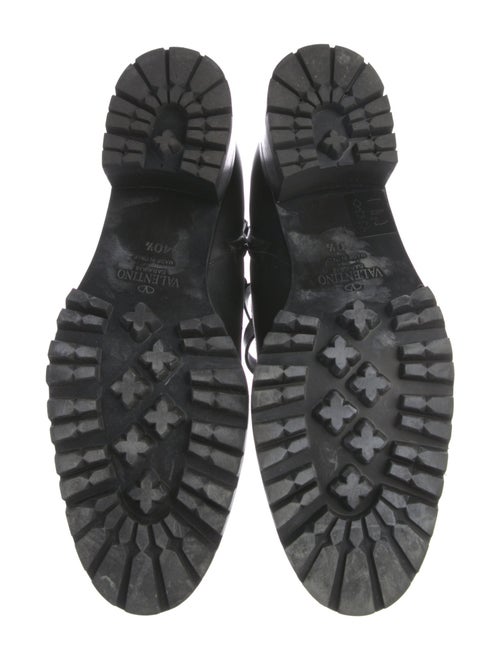 Valentino Leather Combat Boots