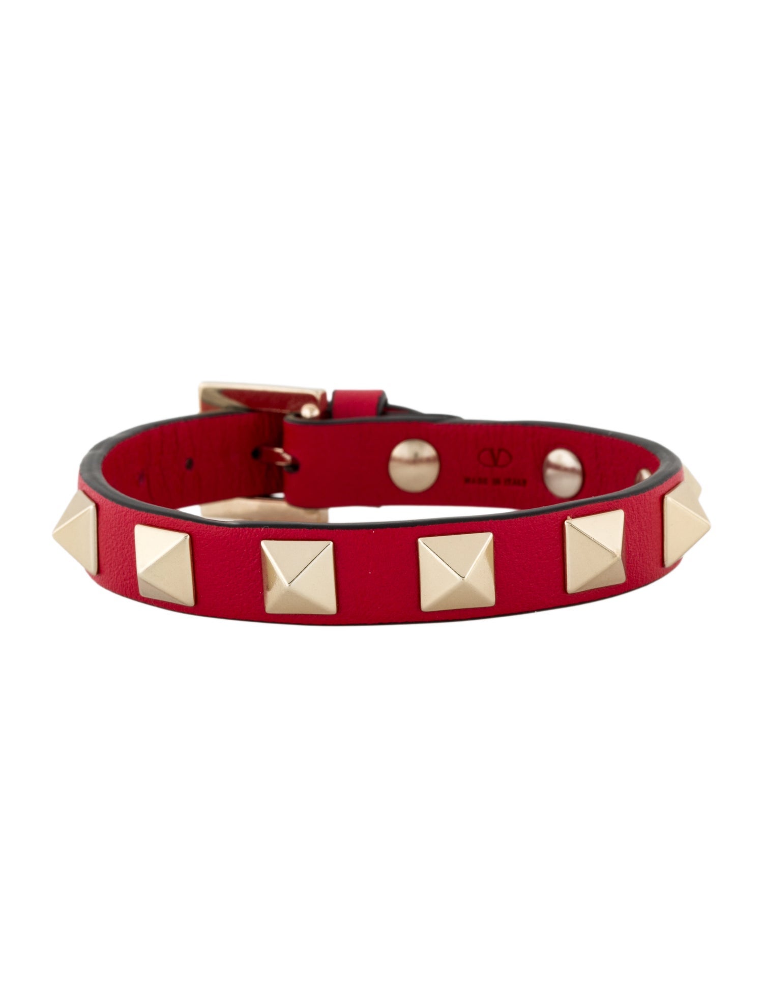 Valentino Leather Small Rockstud Wrap Bracelet