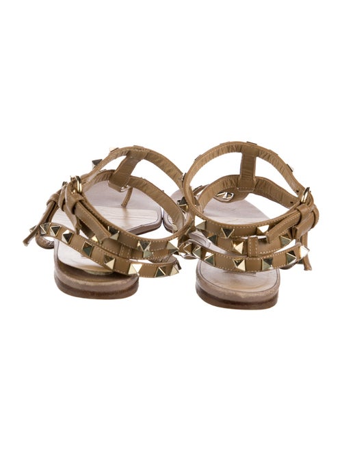 Valentino Rockstud Accents Leather T-Strap Sandals