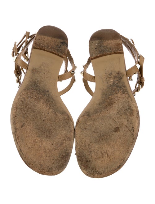 Valentino Rockstud Accents Leather T-Strap Sandals