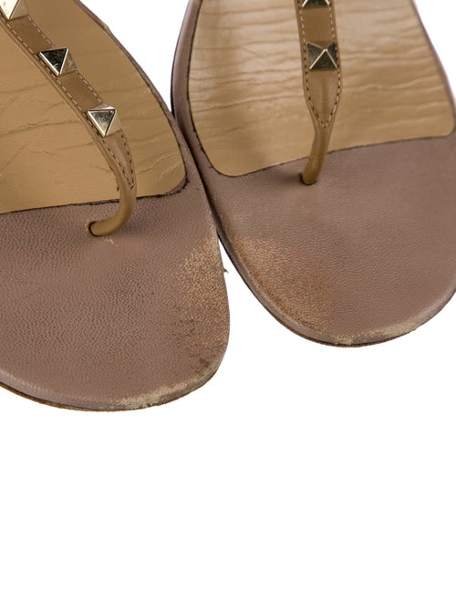 Valentino Rockstud Accents Leather T-Strap Sandals