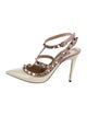 Valentino Rockstud Accents Patent Leather T-Strap Pumps