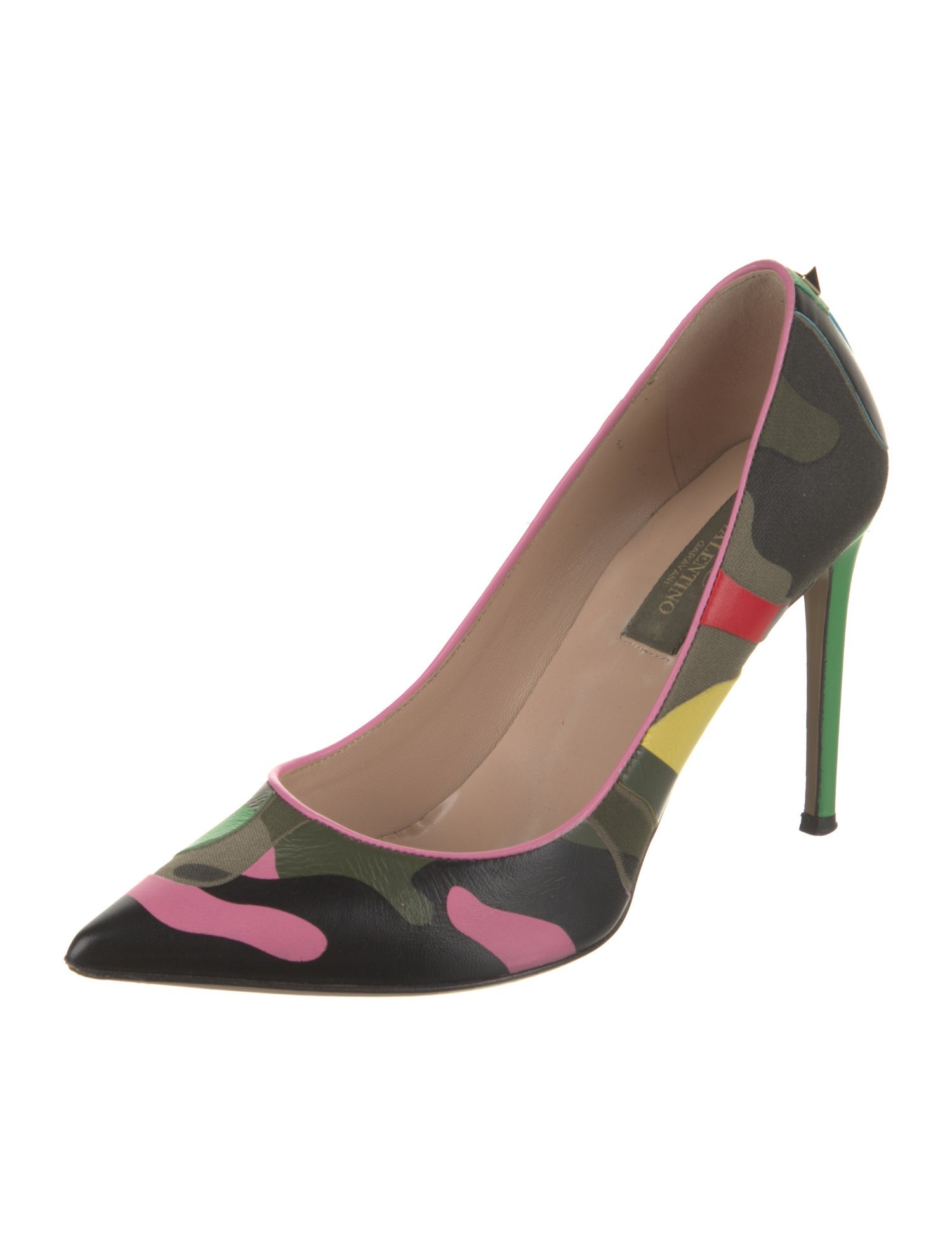 Valentino Rockstud Accents Leather Pumps