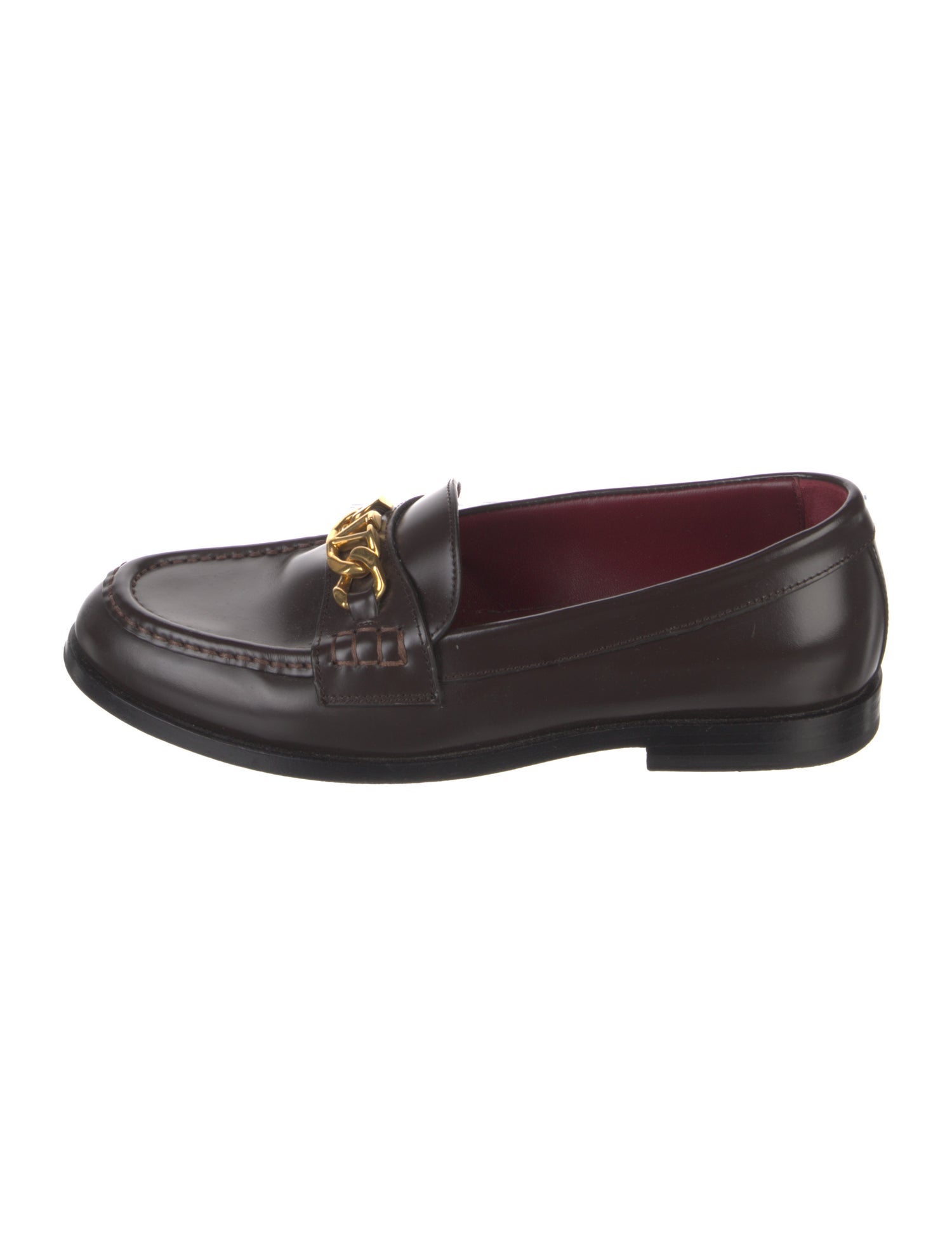Valentino Vlogo Leather Loafers