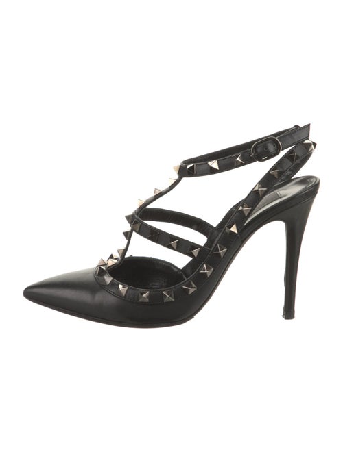 Valentino Rockstud Accents Leather T-Strap Pumps