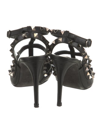 Valentino Rockstud Accents Leather T-Strap Pumps