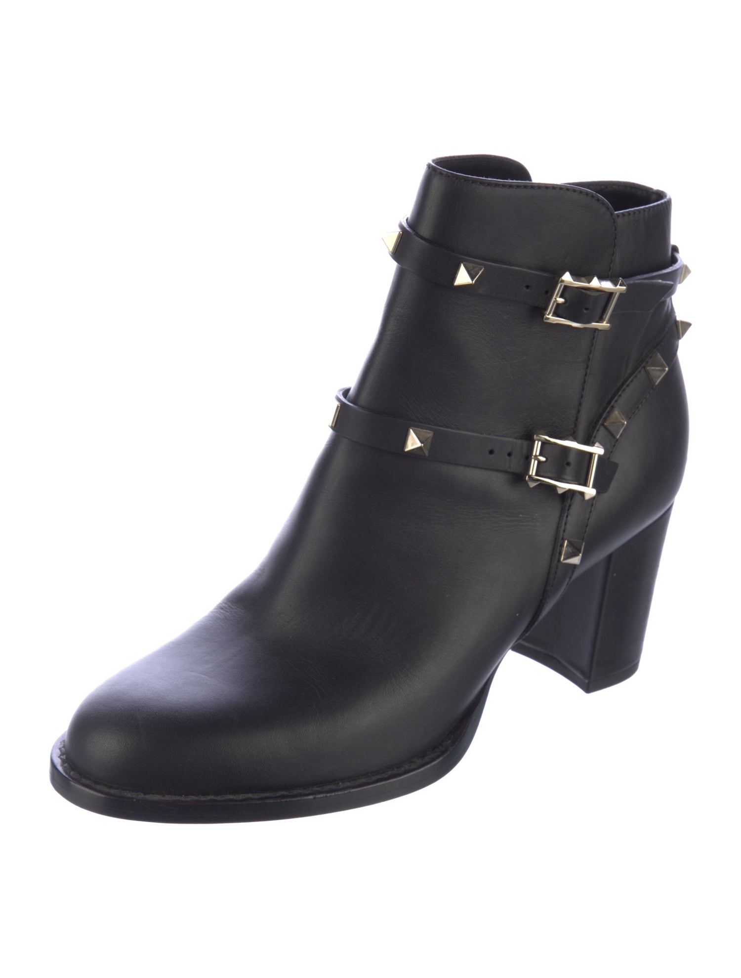 Valentino Rockstud Accents Leather Boots