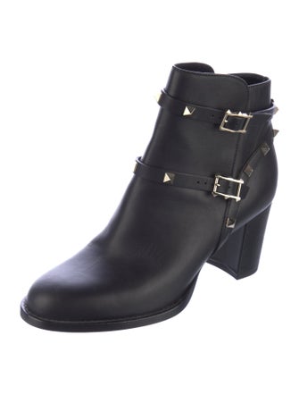 Valentino Rockstud Accents Leather Boots