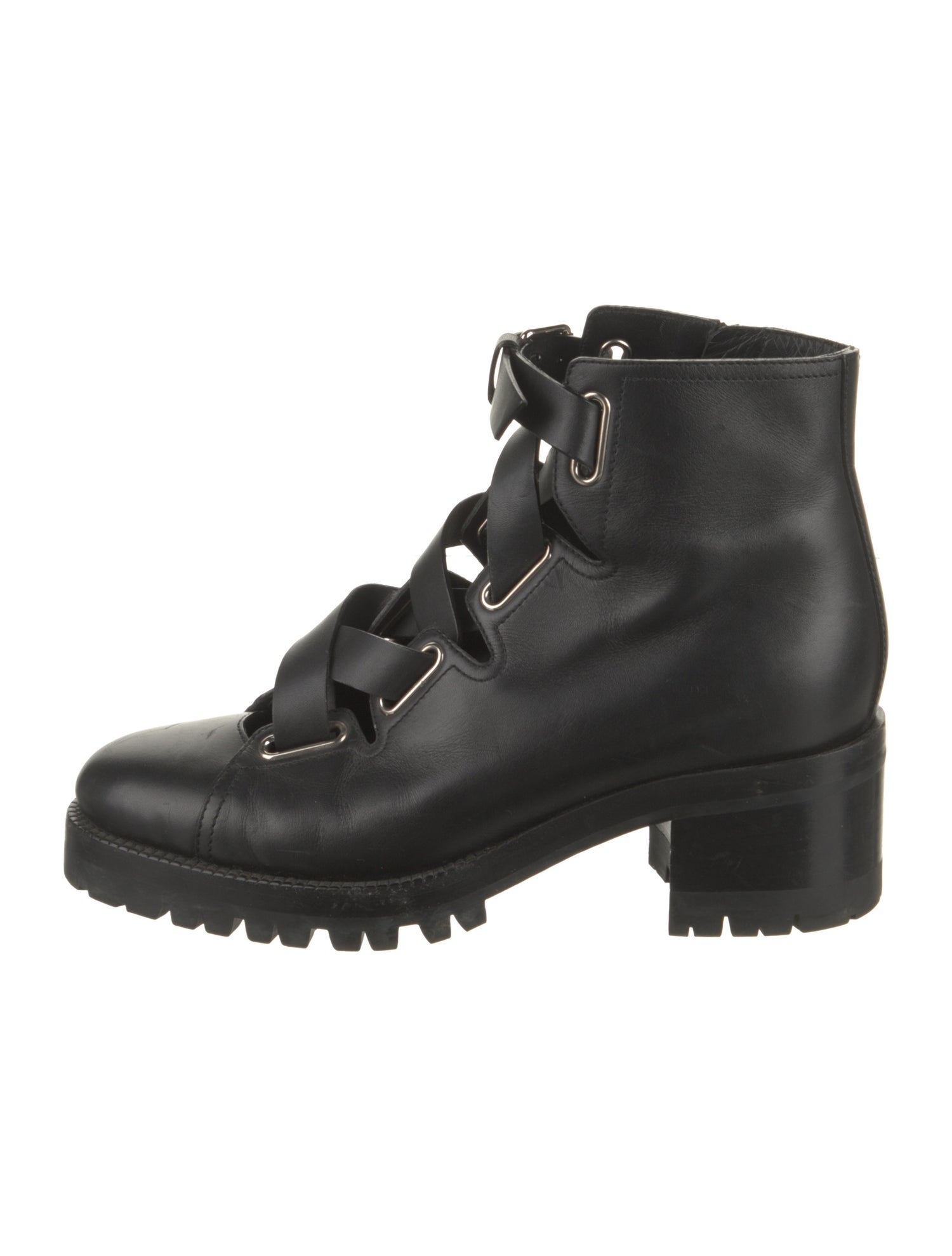 Valentino Leather Combat Boots