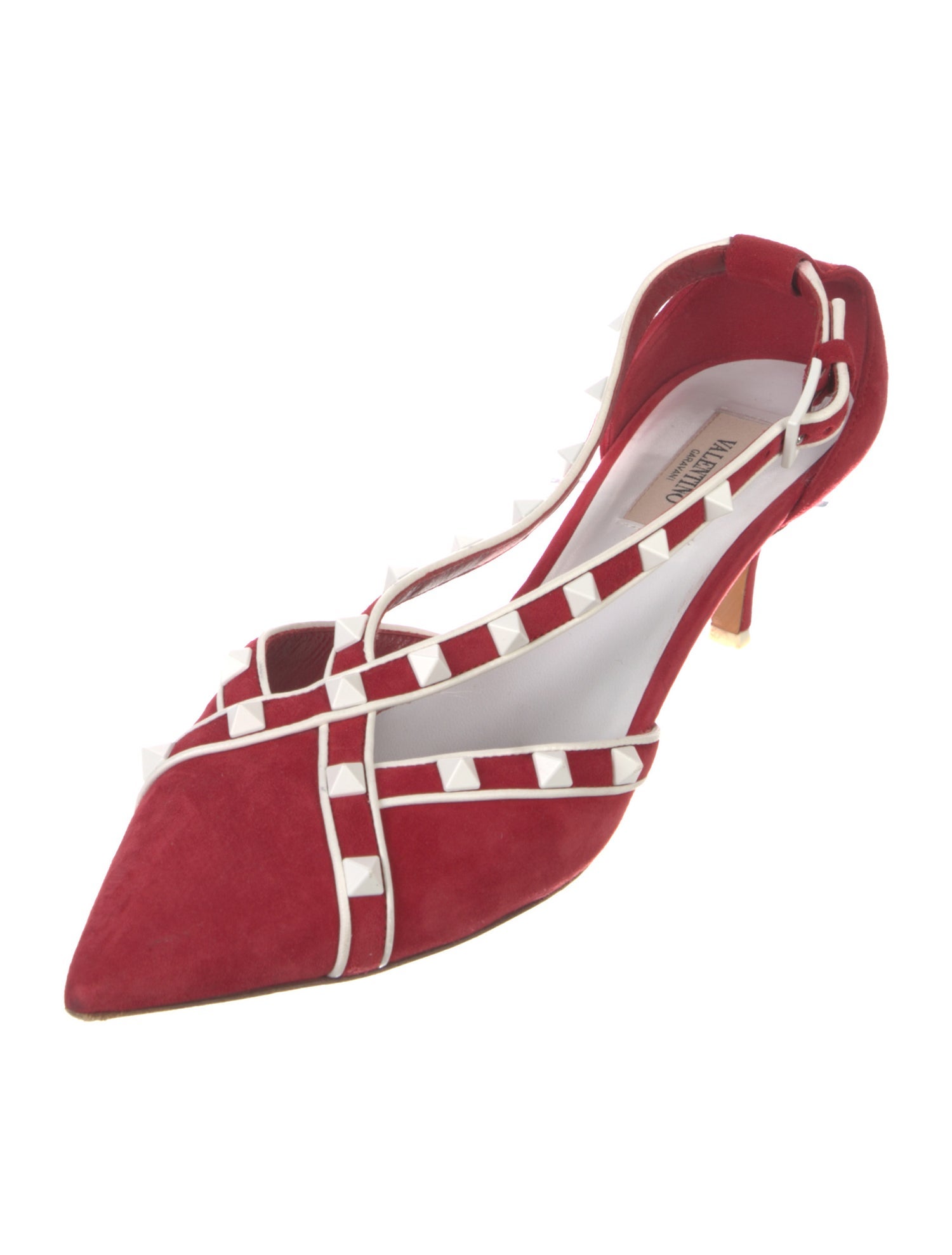 Valentino Rockstud Accents Suede D'Orsay Pumps