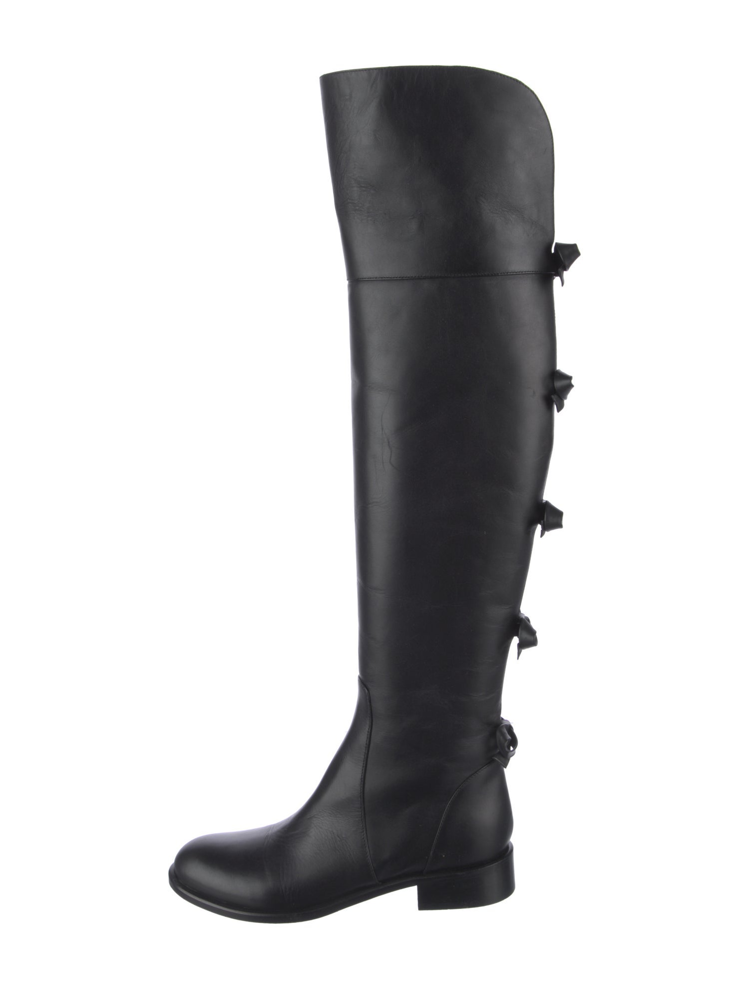 Valentino Leather Bow Accents Boots