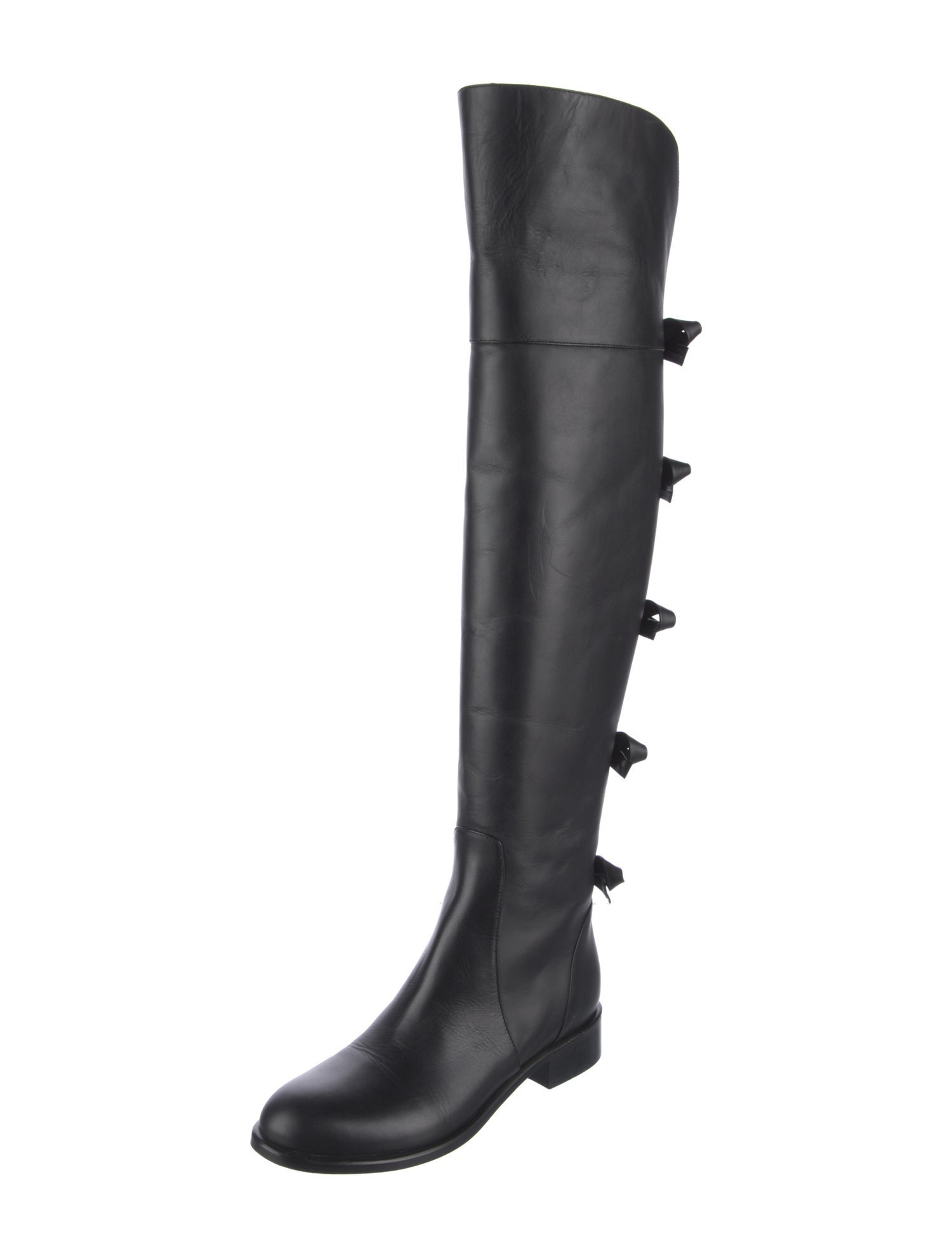Valentino Leather Bow Accents Boots