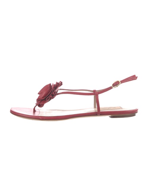Valentino Leather T-Strap Sandals
