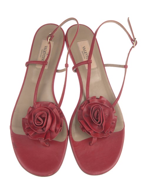 Valentino Leather T-Strap Sandals