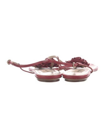 Valentino Leather T-Strap Sandals
