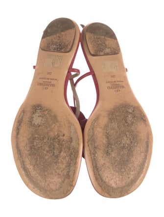 Valentino Leather T-Strap Sandals