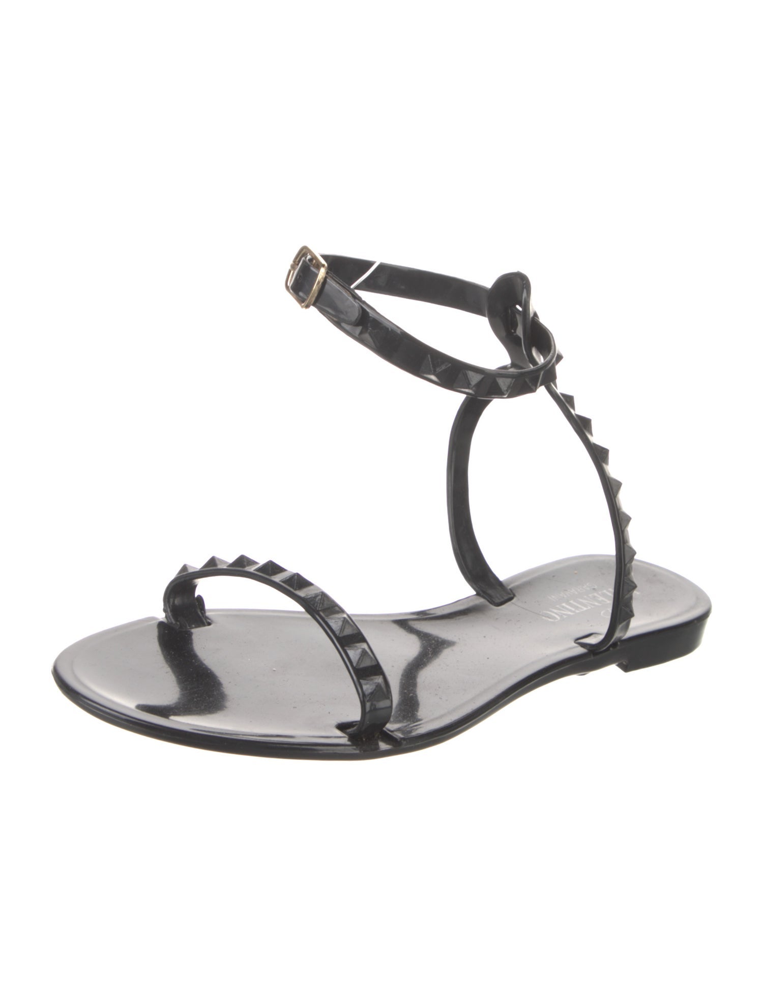 Valentino Rockstud Accents Rubber Gladiator Sandals