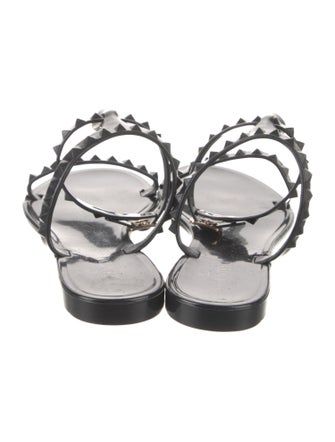 Valentino Rockstud Accents Rubber Gladiator Sandals