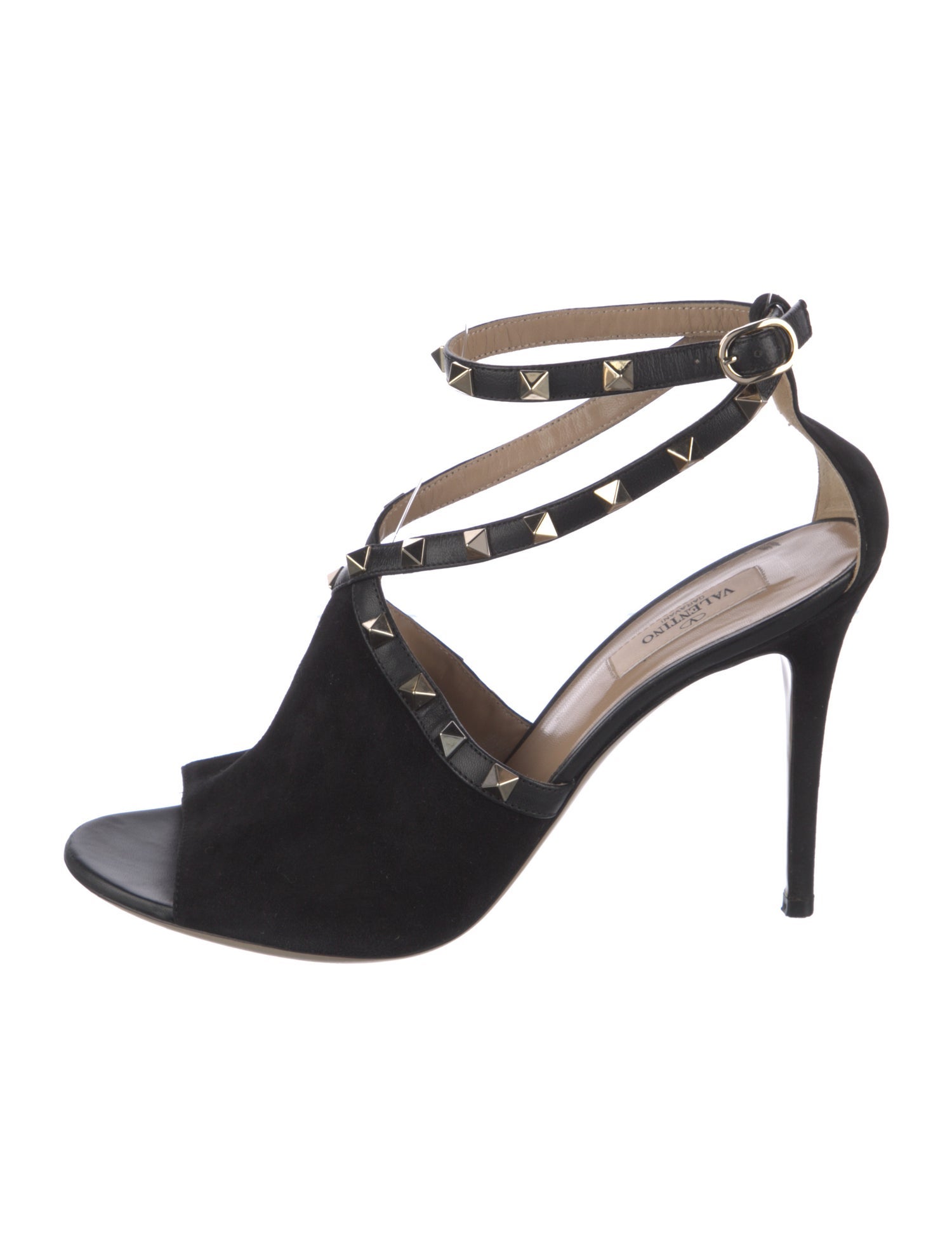 Valentino Rockstud Accents Suede Sandals