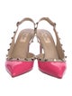 Valentino Rockstud Accents Leather Slingback Pumps