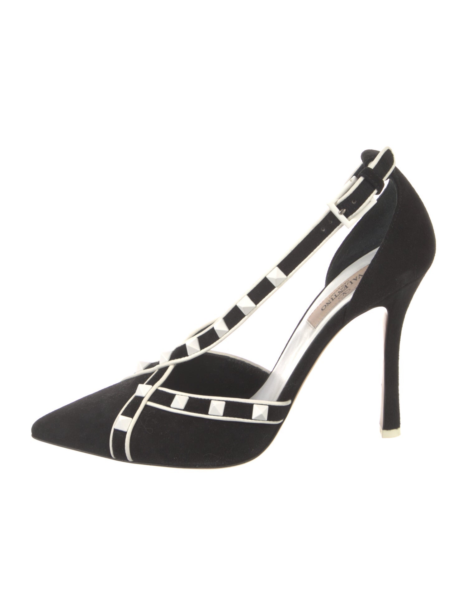 Valentino Rockstud Accents Leather T-Strap Pumps