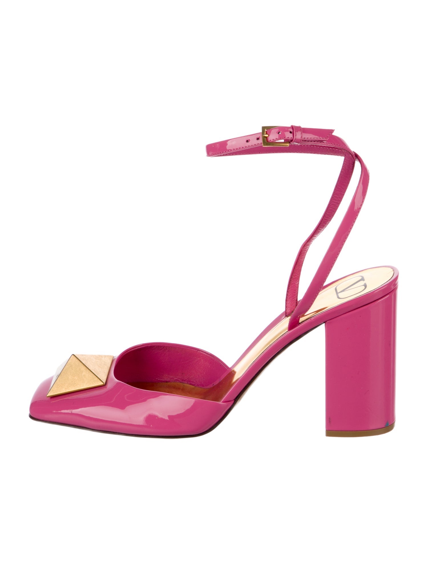 Valentino Rockstud Accents Patent Leather Slingback Pumps