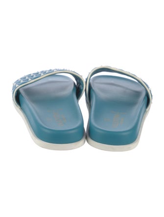 Valentino Quilted Pattern Leather Slides