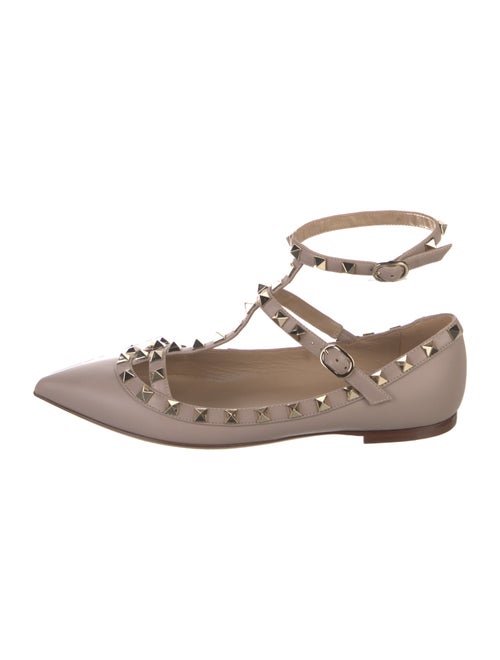 Valentino Rockstud Accents Leather Ballet Flats