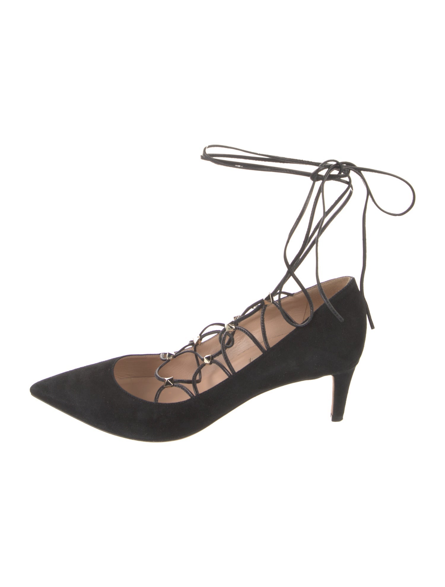 Valentino Rockstud Accents Suede Pumps