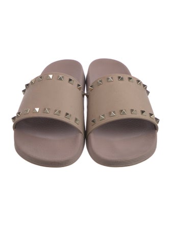 Valentino Rockstud Accents Rubber Slides