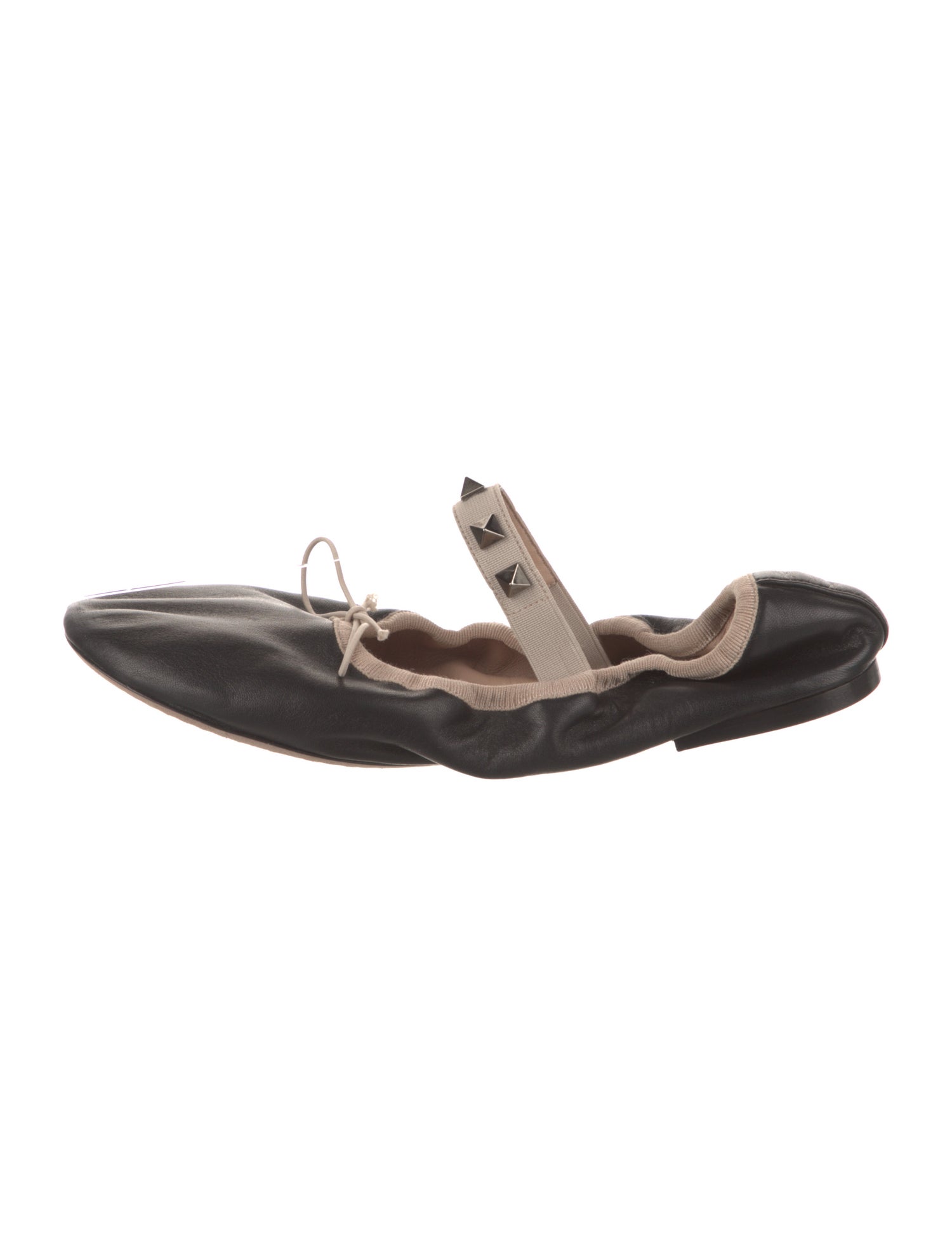 Valentino Rockstud Accents Leather Ballet Flats