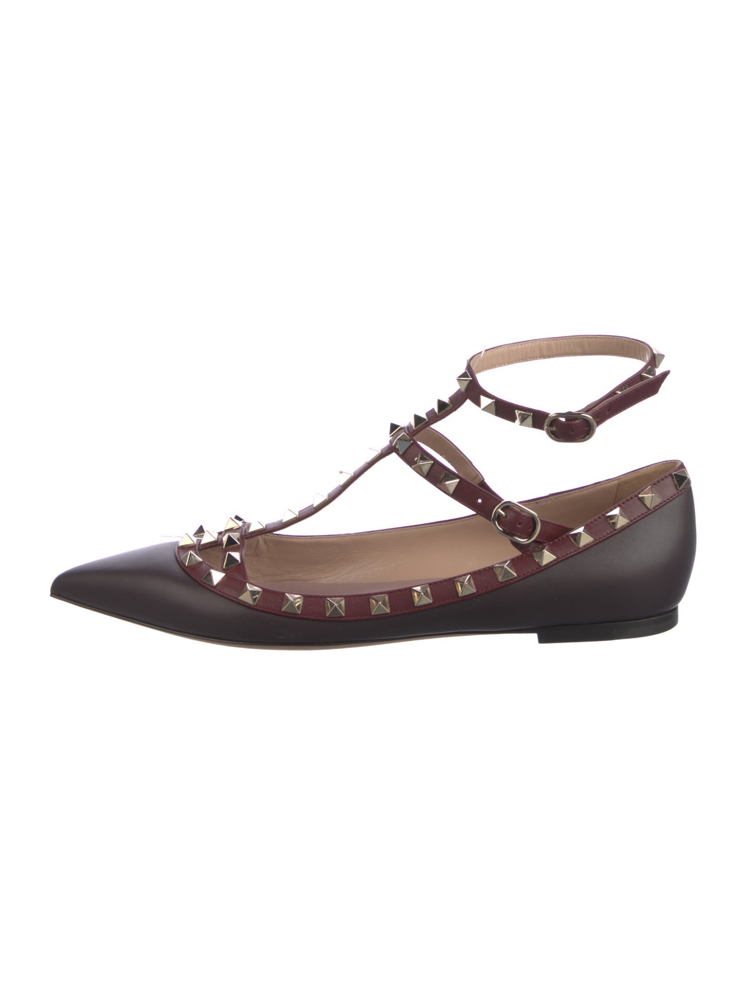 Valentino Rockstud Accents Leather Flats