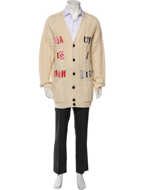 Valentino Virgin Wool Printed Cardigan