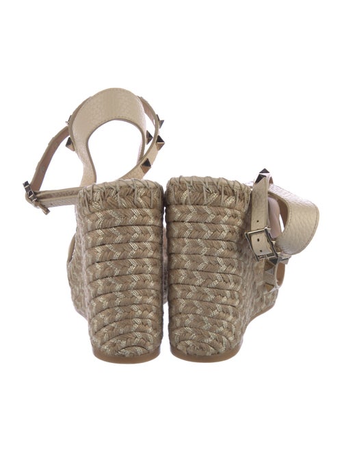 Valentino Rockstud Accents Leather Espadrilles