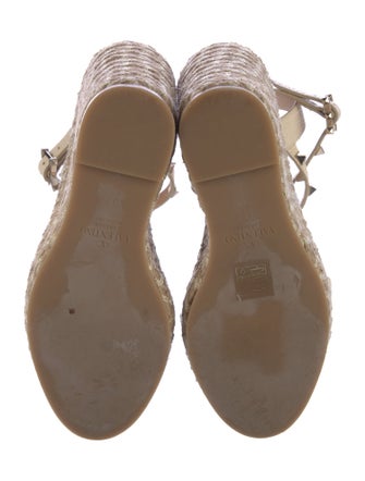 Valentino Rockstud Accents Leather Espadrilles