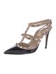 Valentino Rockstud Accents Patent Leather T-Strap Pumps
