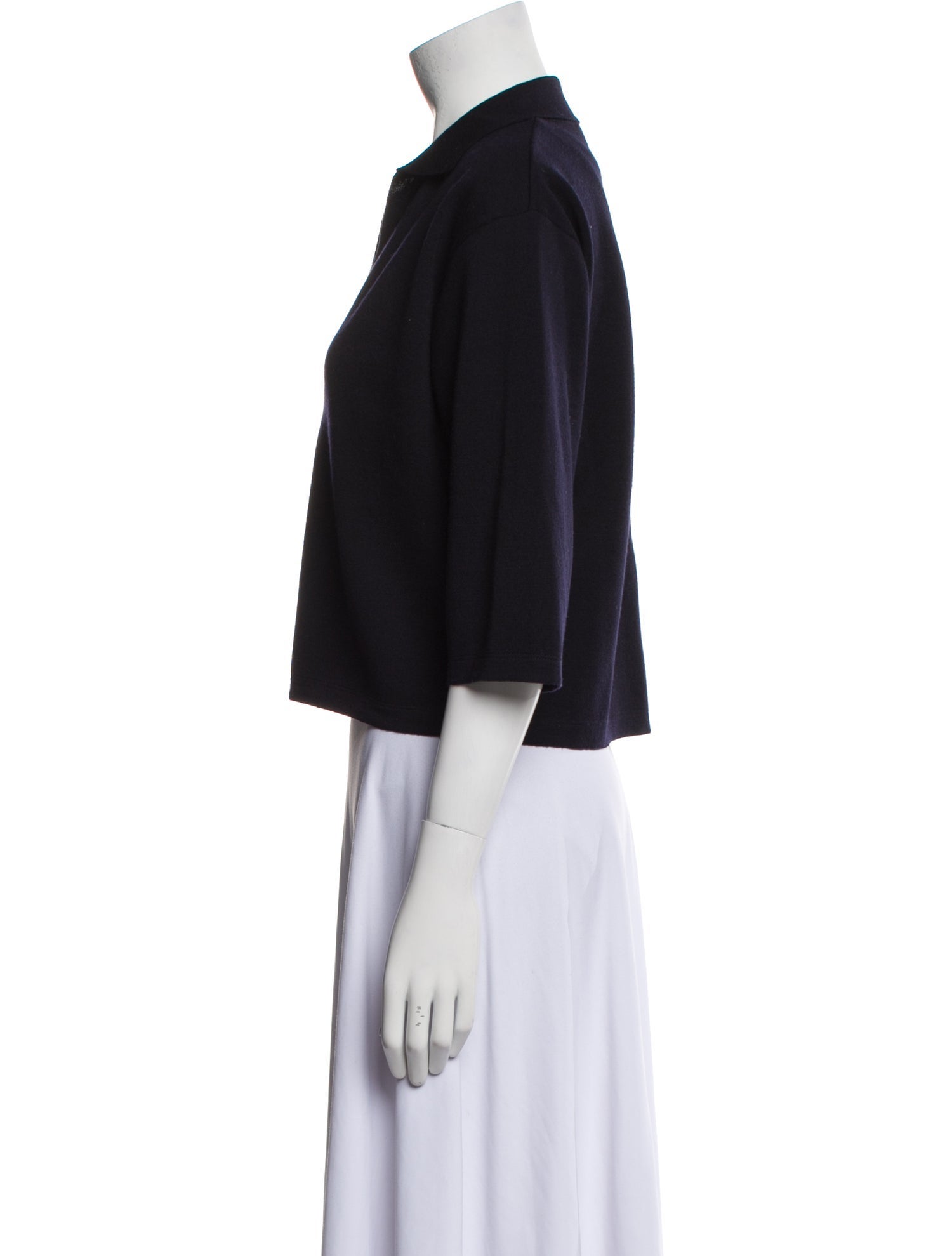 Valentino Virgin Wool V-Neck Crop Top