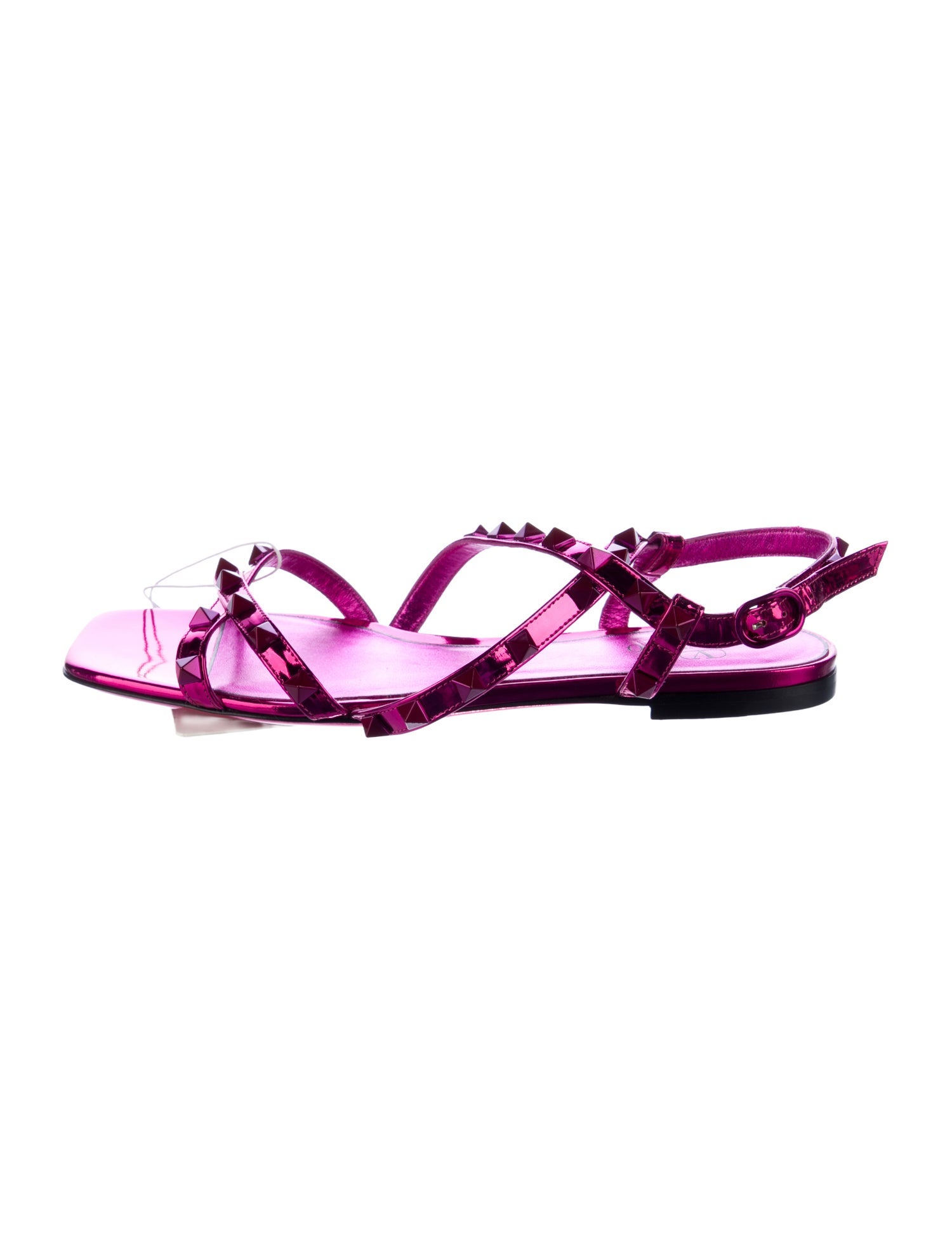 Valentino Rockstud Accents Patent Leather Slingback Sandals w/ Tags