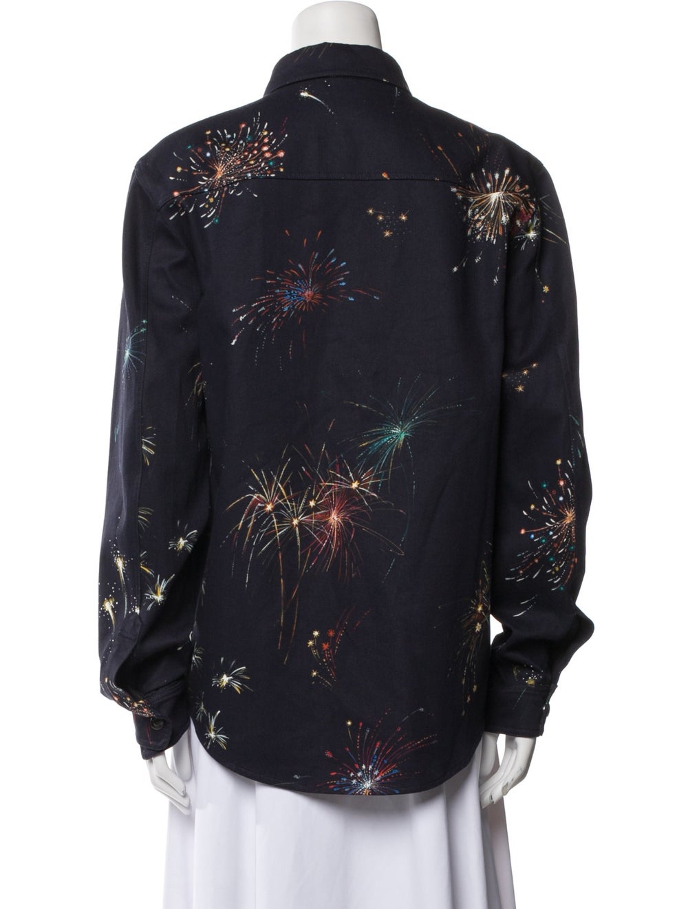 Valentino Jacket Blue Printed Pointed Collar - image 3