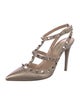 Valentino Rockstud Accents Leather T-Strap Pumps